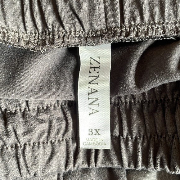 Zenana 3X Gray Lightweight Pants - Picture 2 of 4
